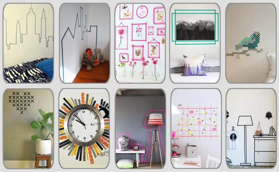 10 ideas geniales para decorar paredes con washi tape